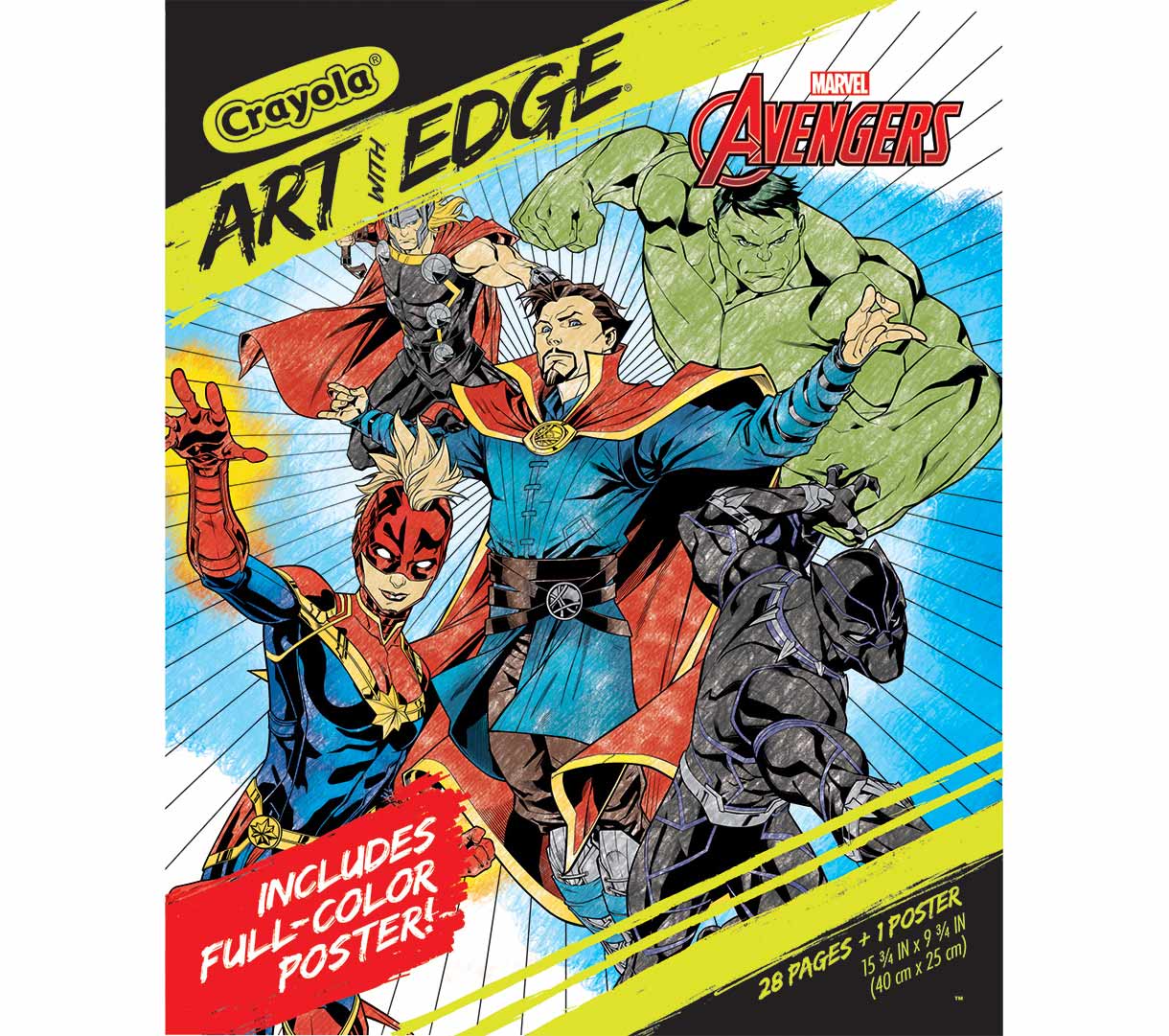 Art with Edge Marvel Avengers Infinity War & Endgame Coloring Book front view.