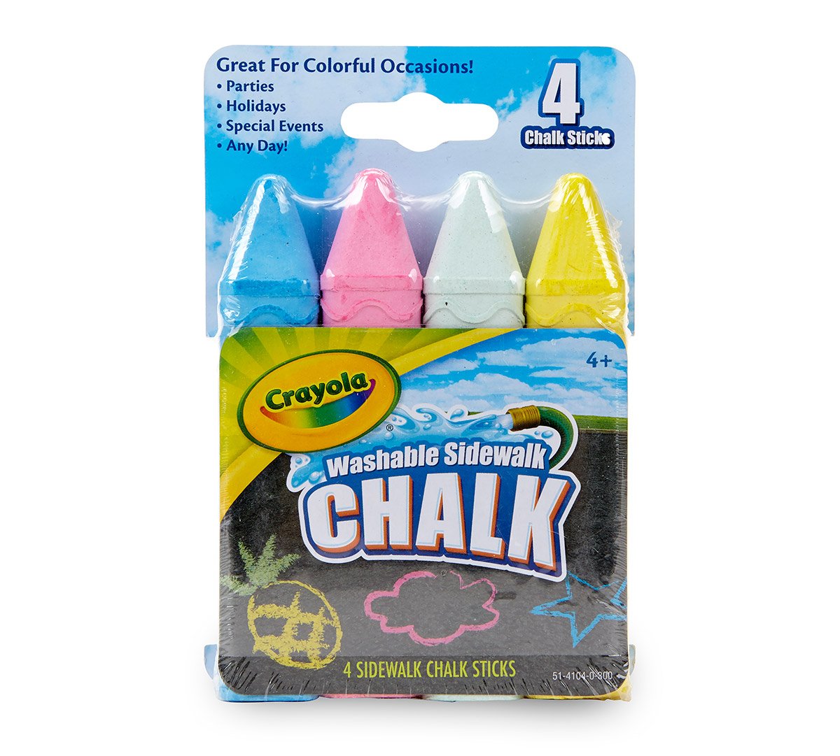 Washable Sidewalk Chalk 4 ct