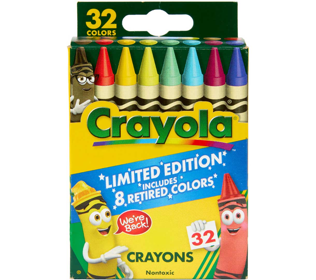 https://shop.crayola.com/color-and-draw/crayons/classic-and-limited-edition-retired-crayons-32-count-523014A000.html Classic & Limited Edition Retired Crayons, 32 Count, front view.