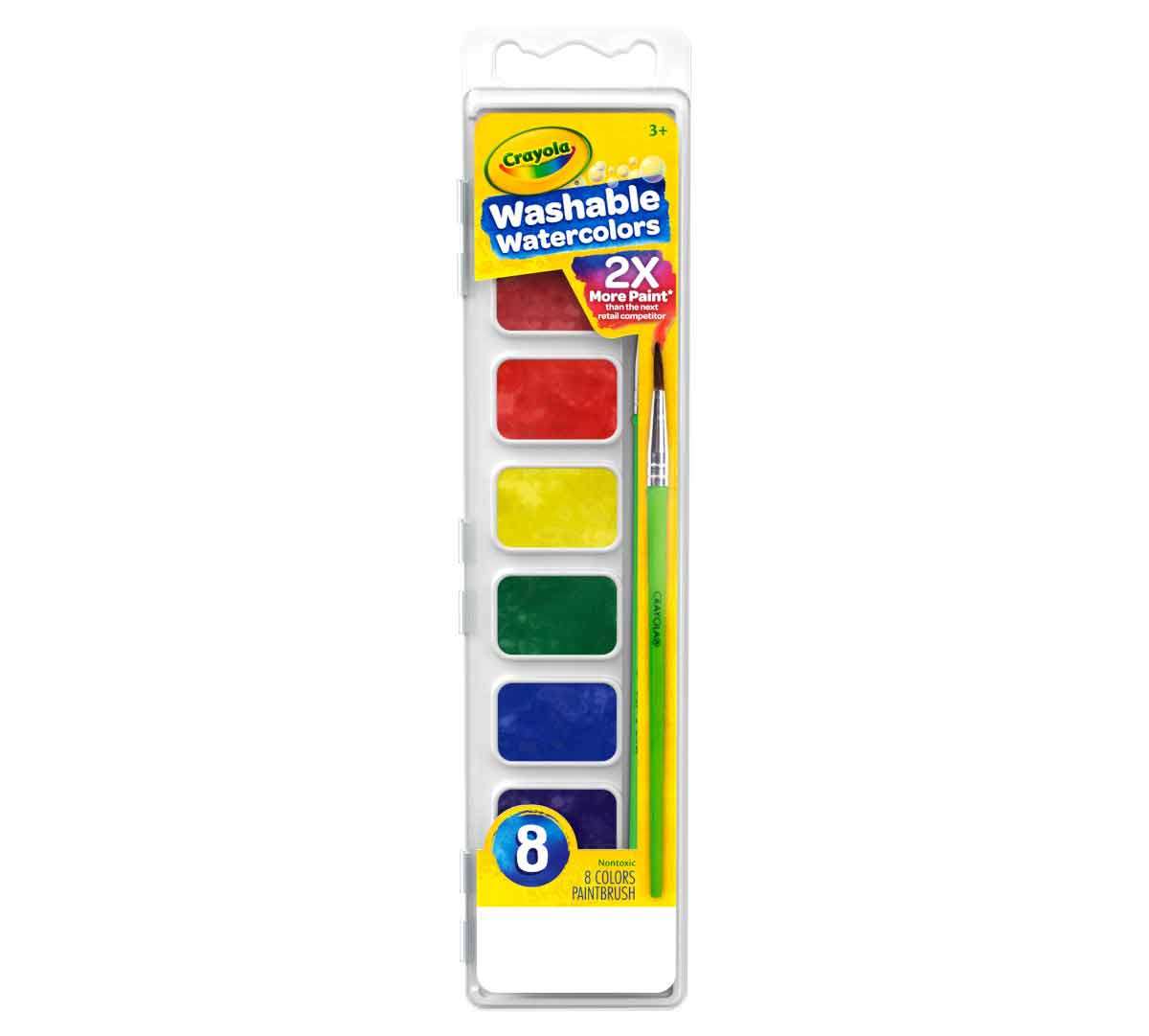 Washable Watercolor Paints  8 count front view