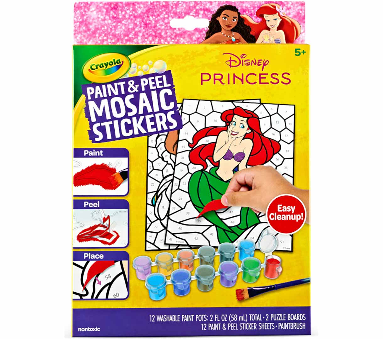 Paint & Peel Mosaic Sticker  Disney Princess front view.