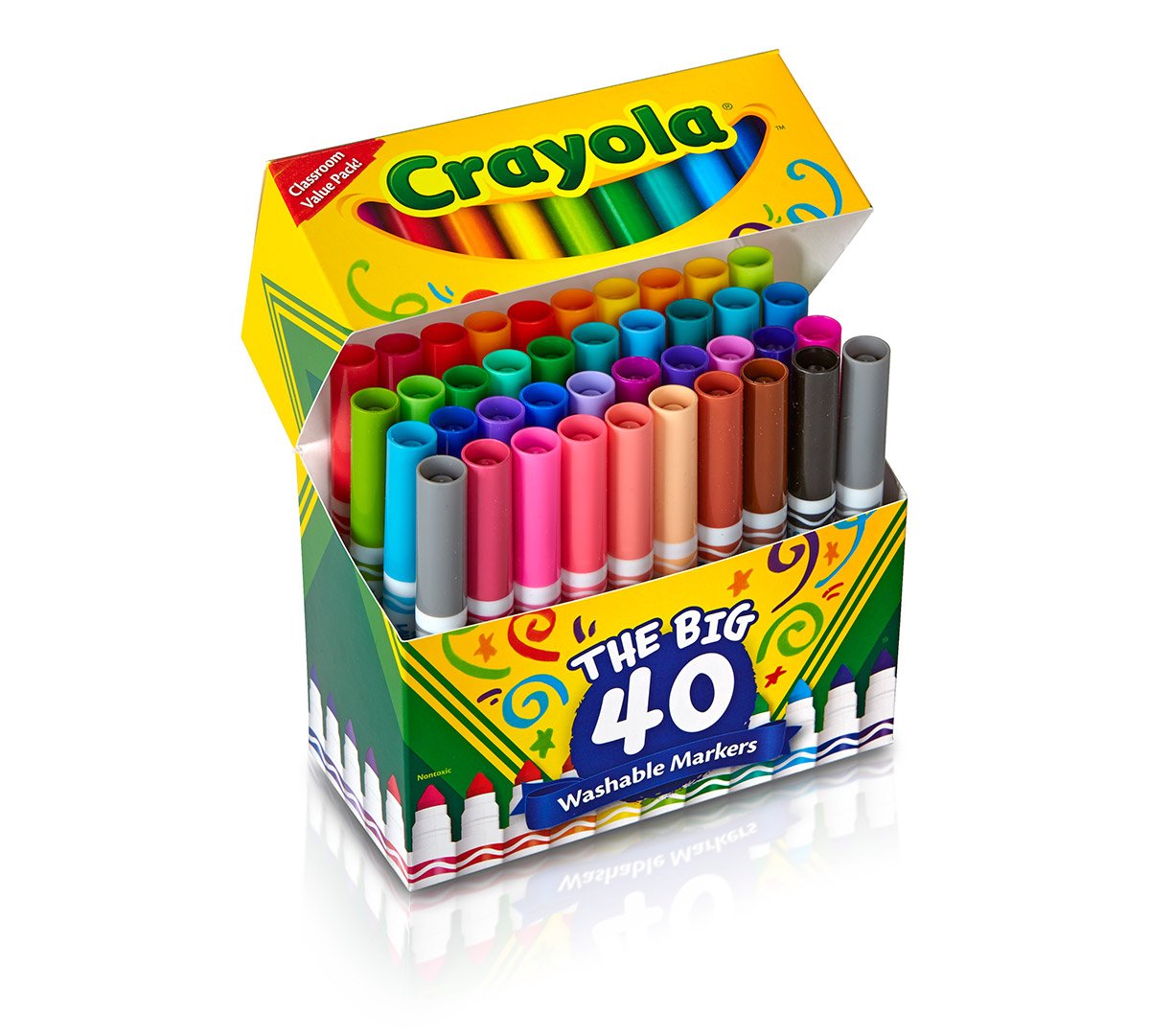 40 count Broadline Washable Markers Open box