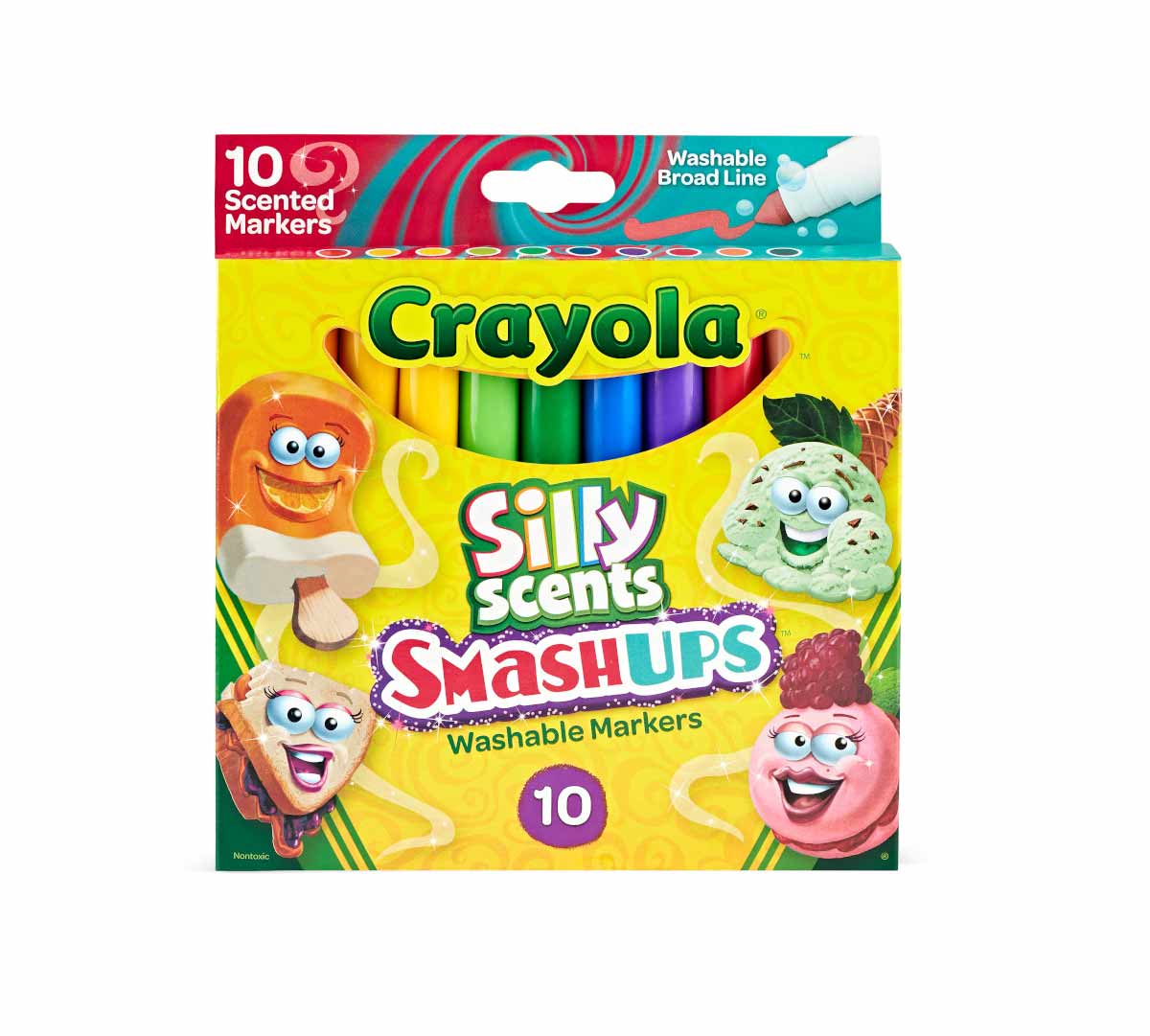 Silly Scents Sweet Smashups  10ct Broad Line Markers front view.