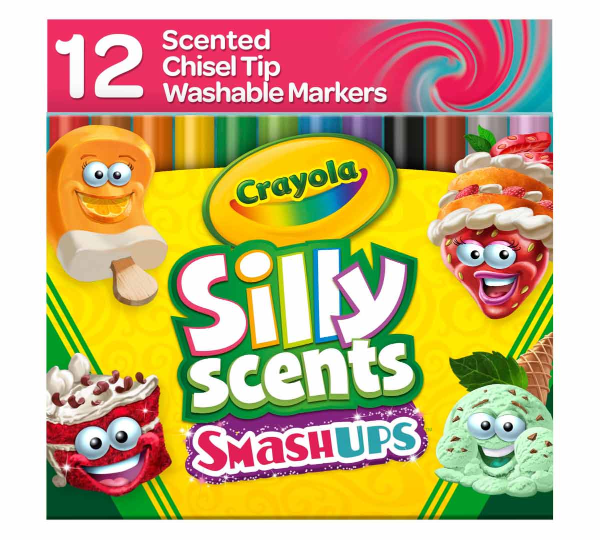 Silly Scents Smash Ups Wedge Tipped Washable Markers  12 count