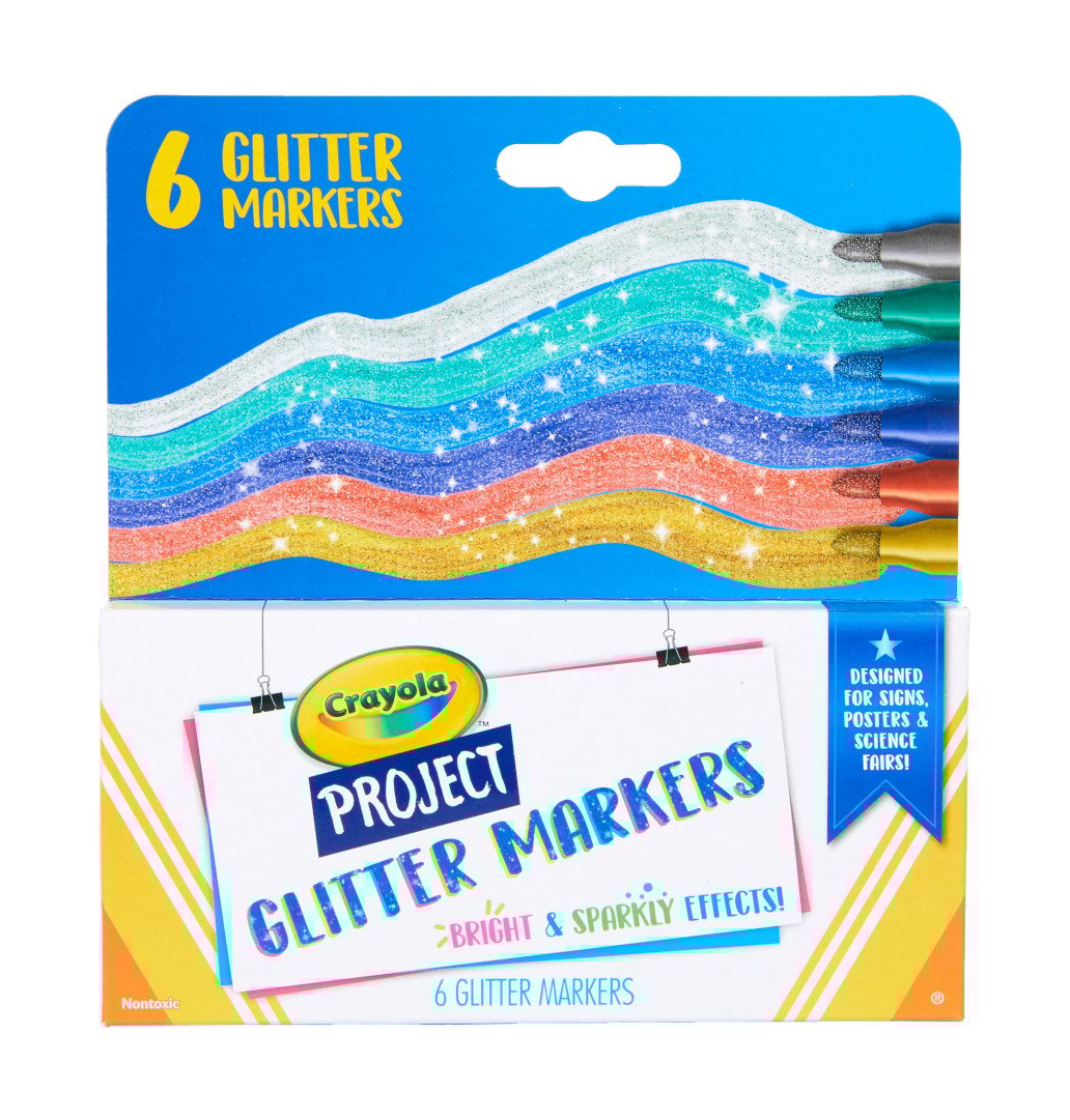 Crayola Project Glitter Markers  6 Count