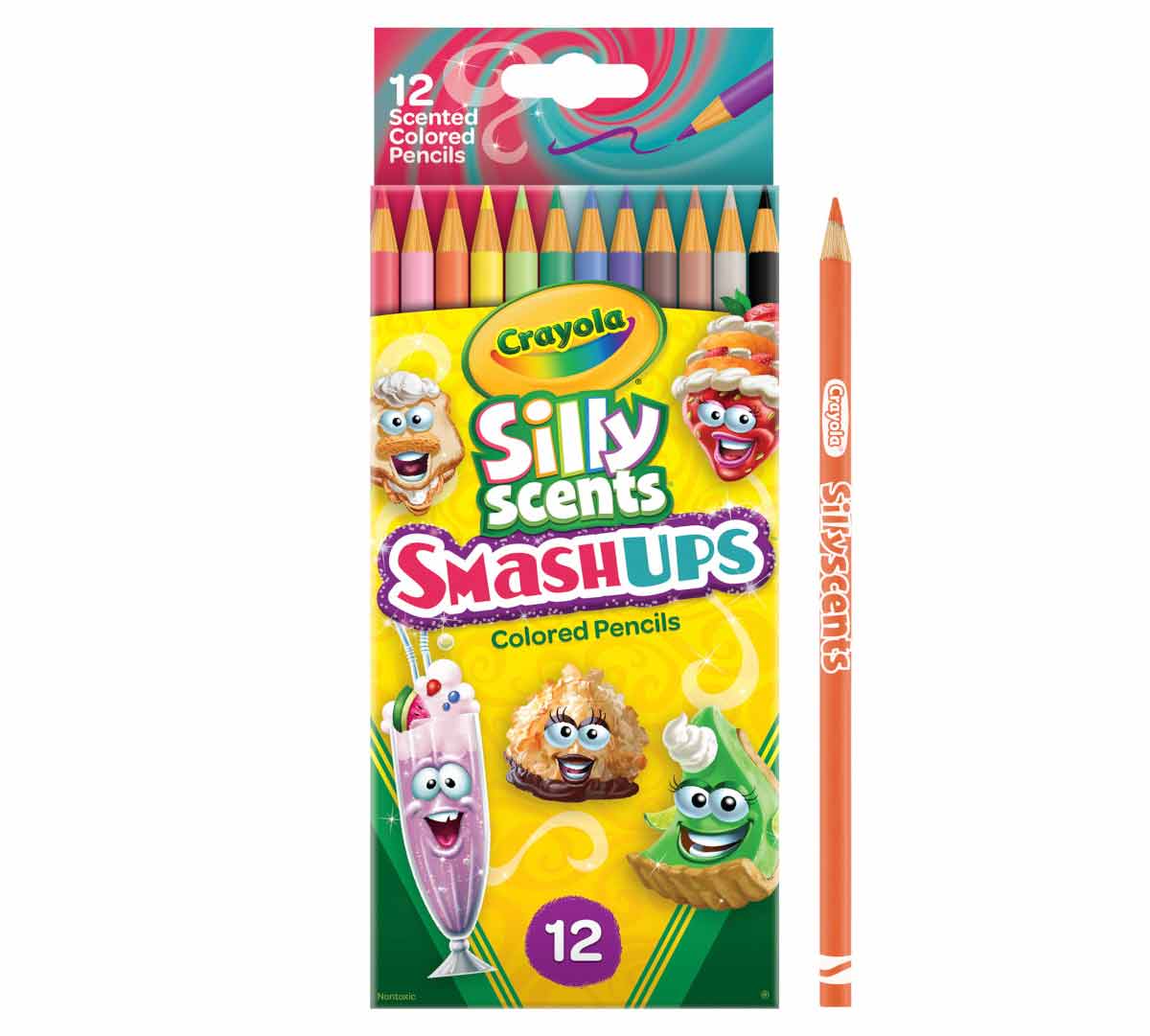 Silly Scents SmashUps Colored Pencils  12 count packaging and one pencil