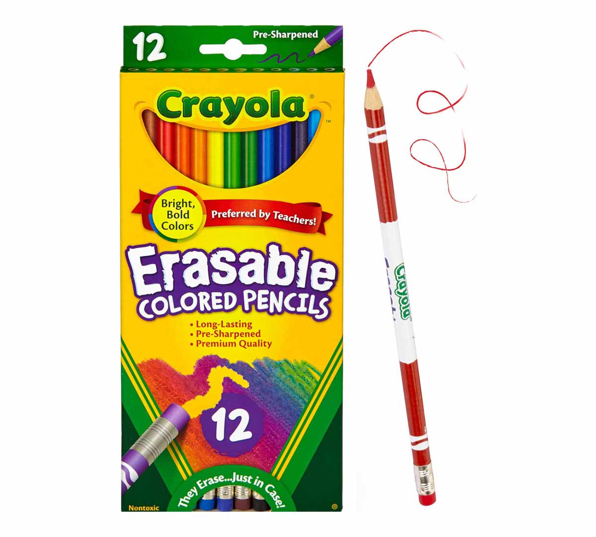 Erasable Colored Pencils  12 Count Front View of Box