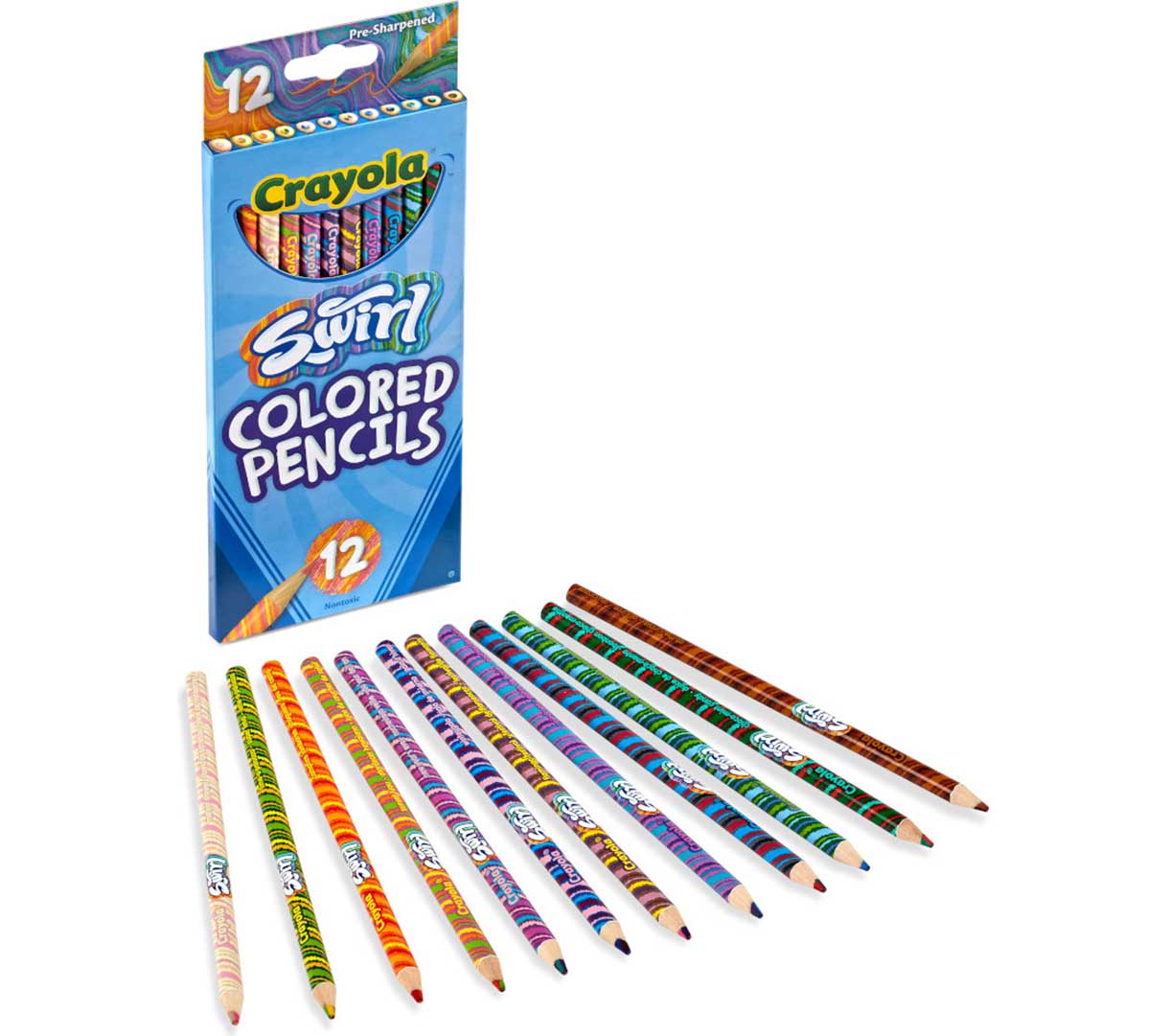 Swirl Colored Pencils  12 count. Packaging and contents.