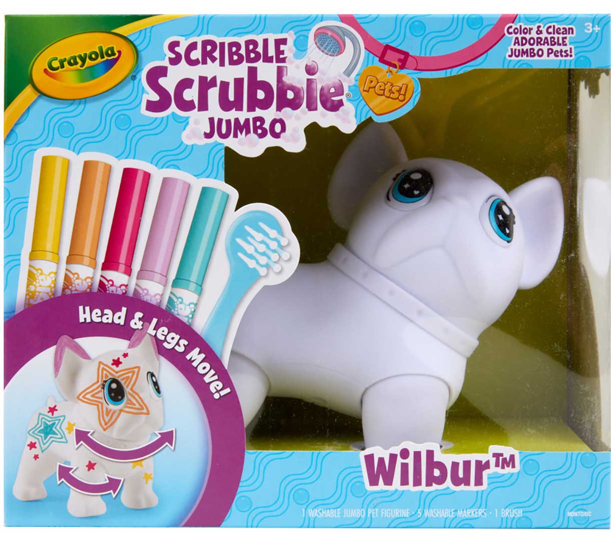 Scribble Scrubbie Jumbo Pet  Big Wilbur front view.