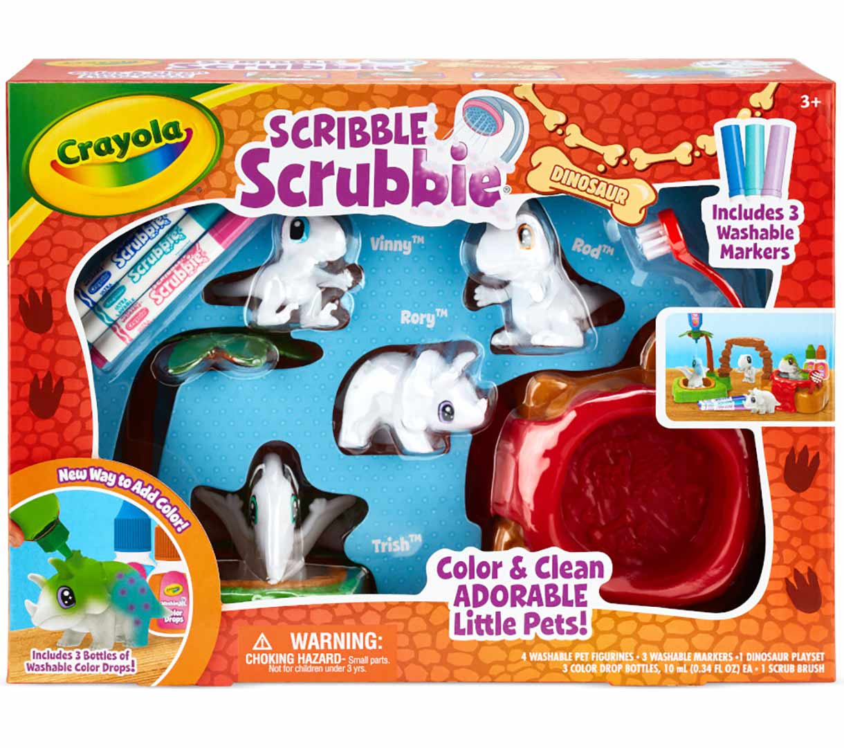 Scribble Scrubbies Dino Island Playset front view.
