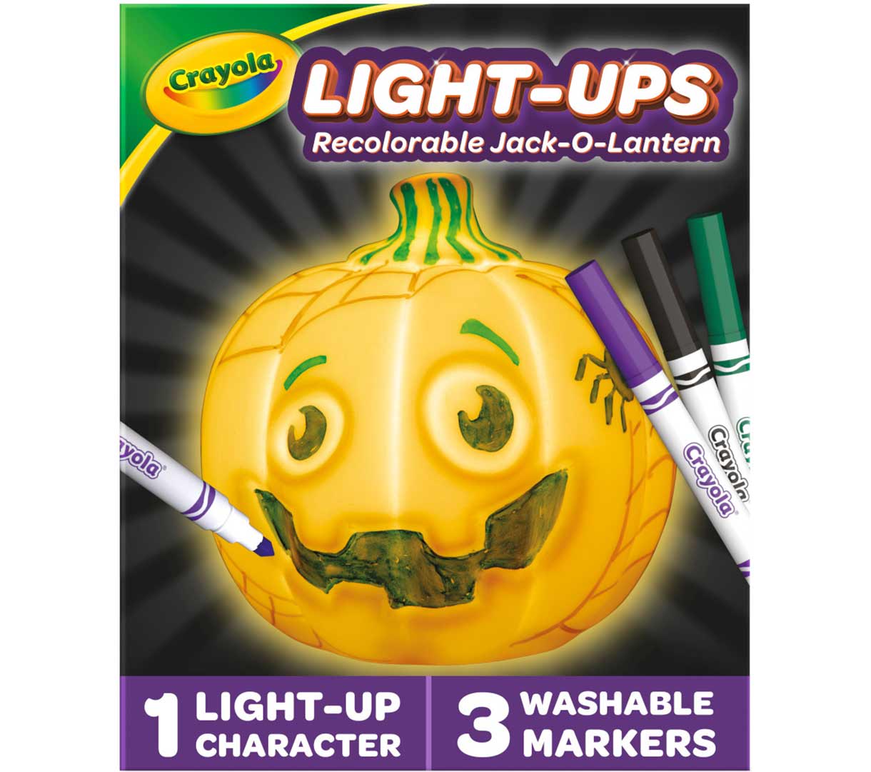 Light-Ups Recolorable Jack-O-Lantern 1 light-Up character  3 washable markers