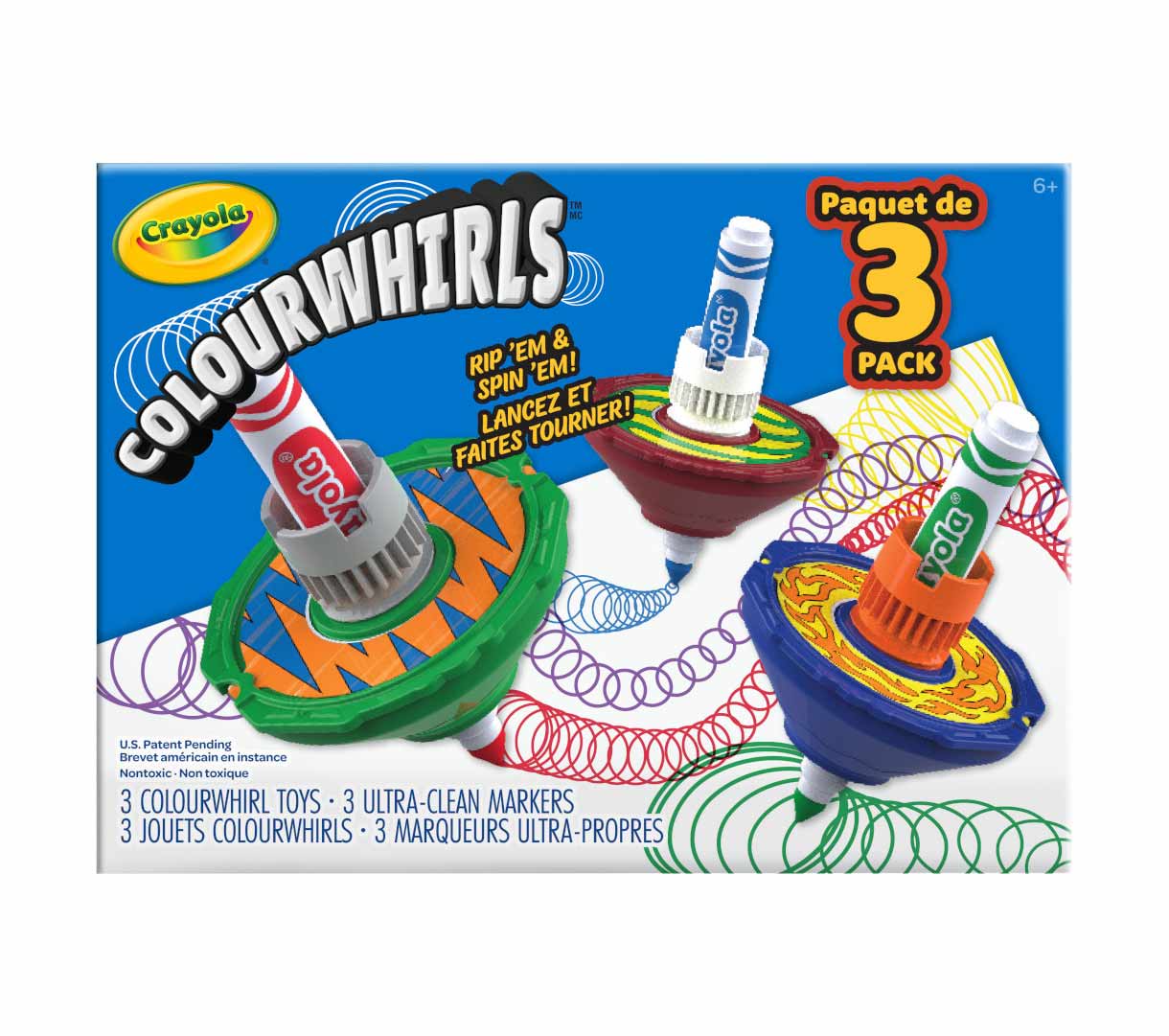 Colourwhirls  3 count front view.