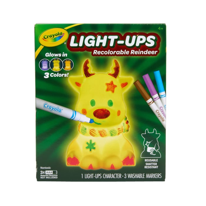 Light-Ups Recolorable Reindeer front view.