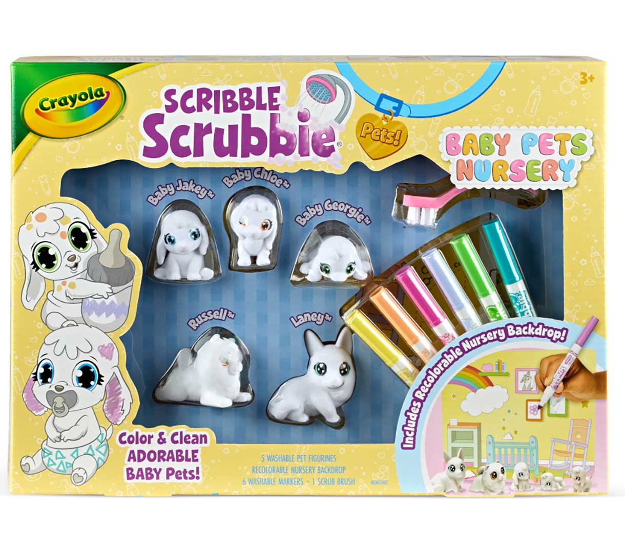 Scribble Scrubbie Pets Baby Pets Nursery front view.