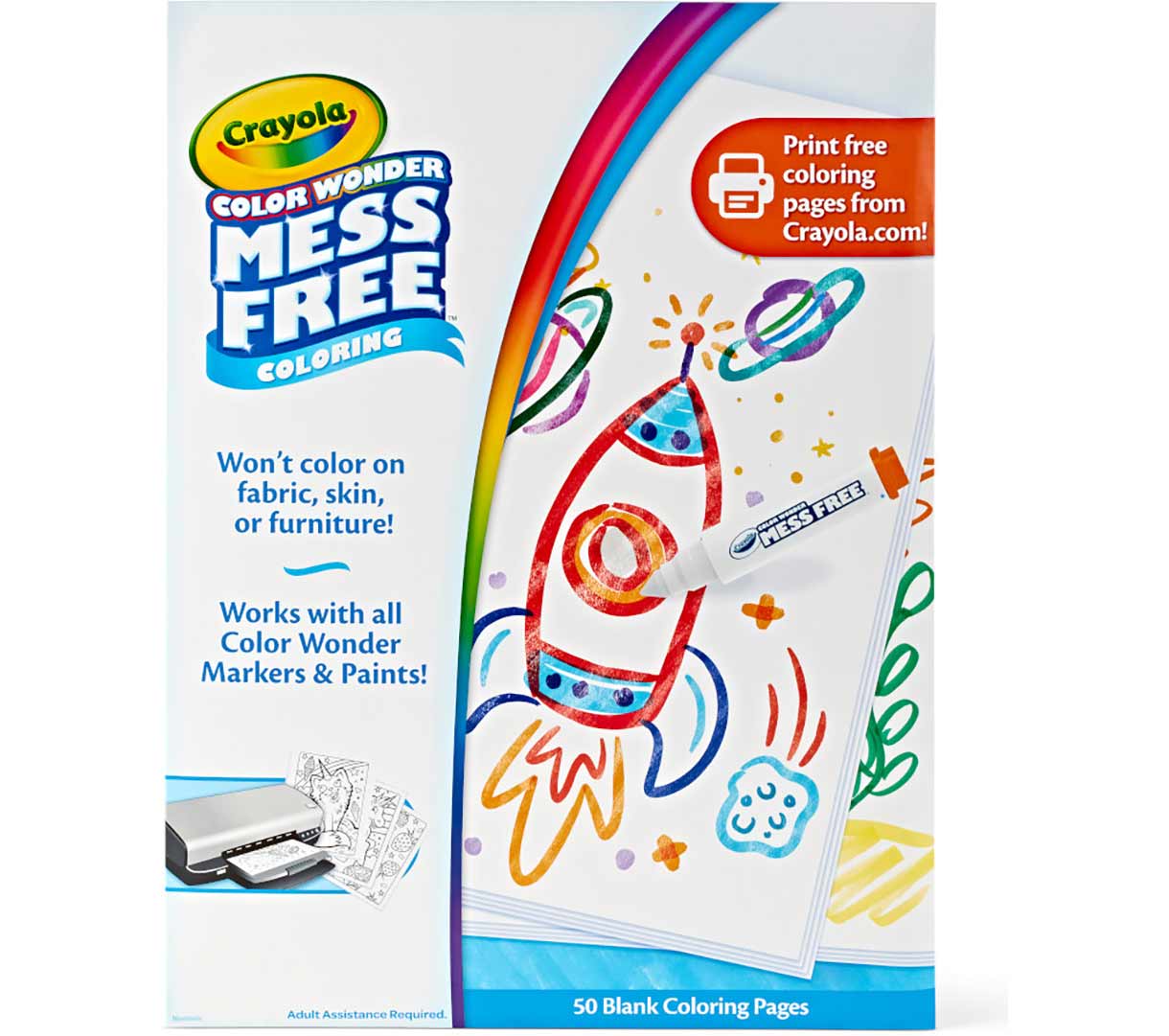 color Wonder Mess Free Blank Coloring Pages  50 count front view.