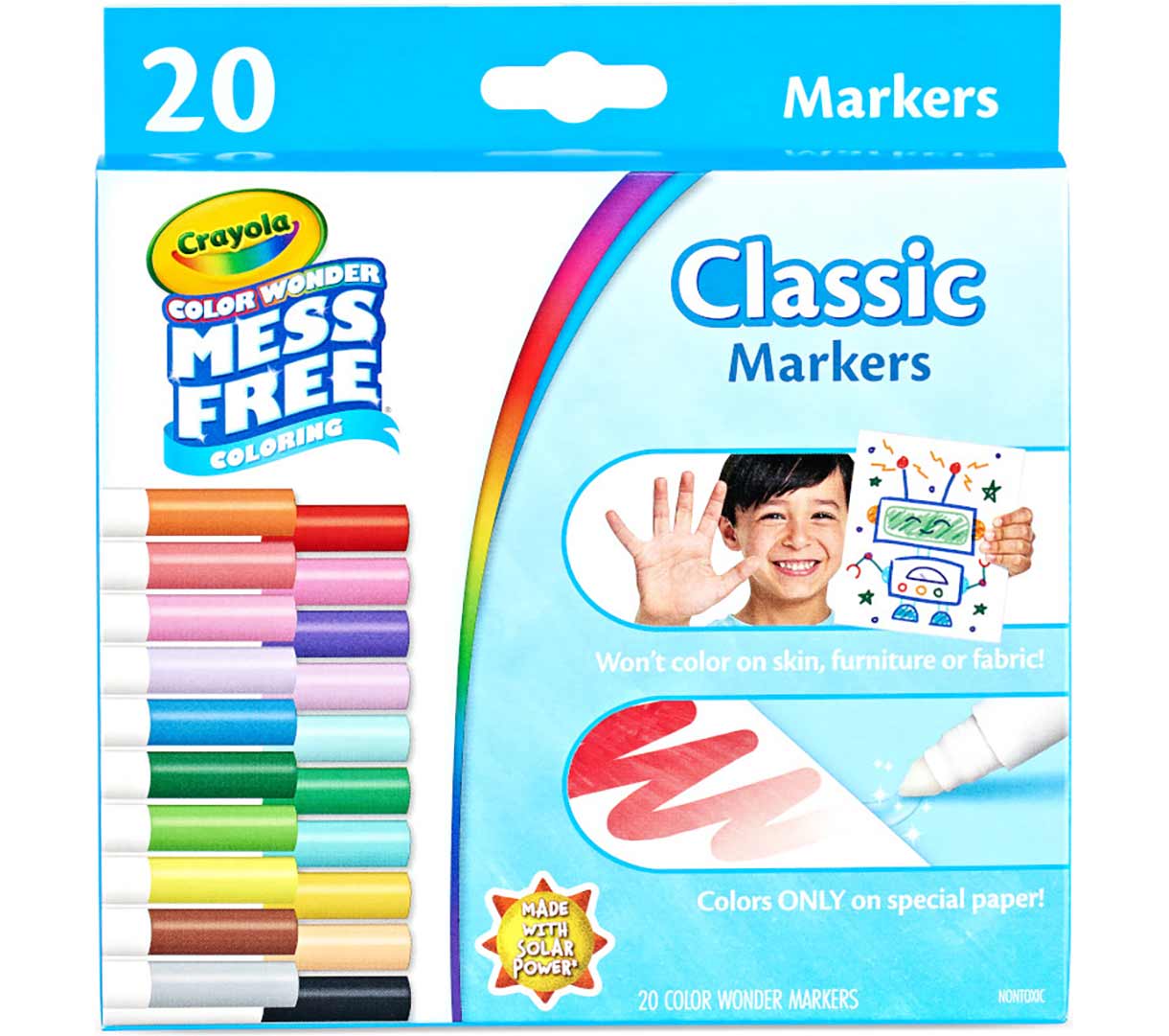 Color Wonder Mess Free Markers  20 count front view.