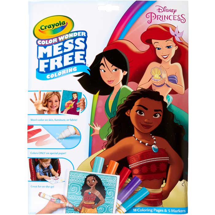 Color Wonder Mess Free Princess Coloring Pages & Markers front view