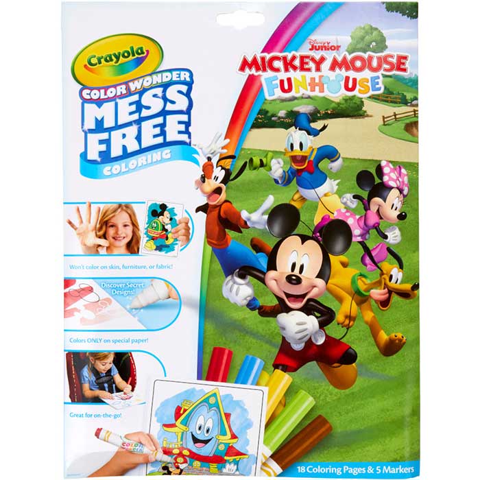 Color Wonder Mess Free Mickey Mouse Funhouse Coloring Pages & Markers front view