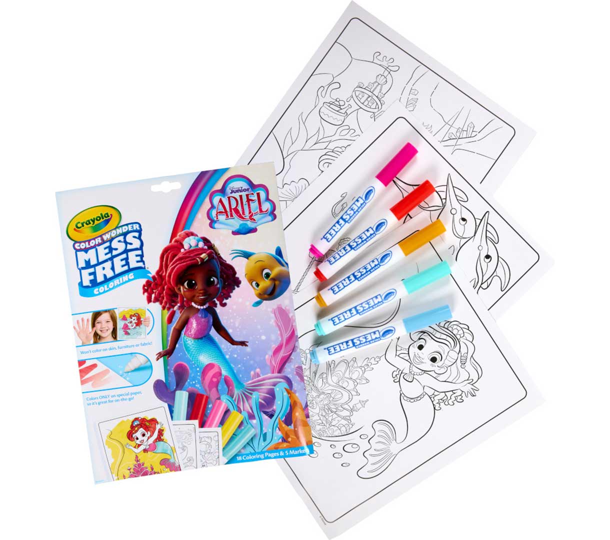 Color Wonder Mess Free Ariedl Coloring Pages & Markers. packaging and contents.