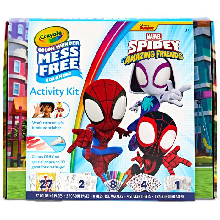 Color Wonder Mess Free Activity Kit, Spidey and His Amazing Friends. Front view.