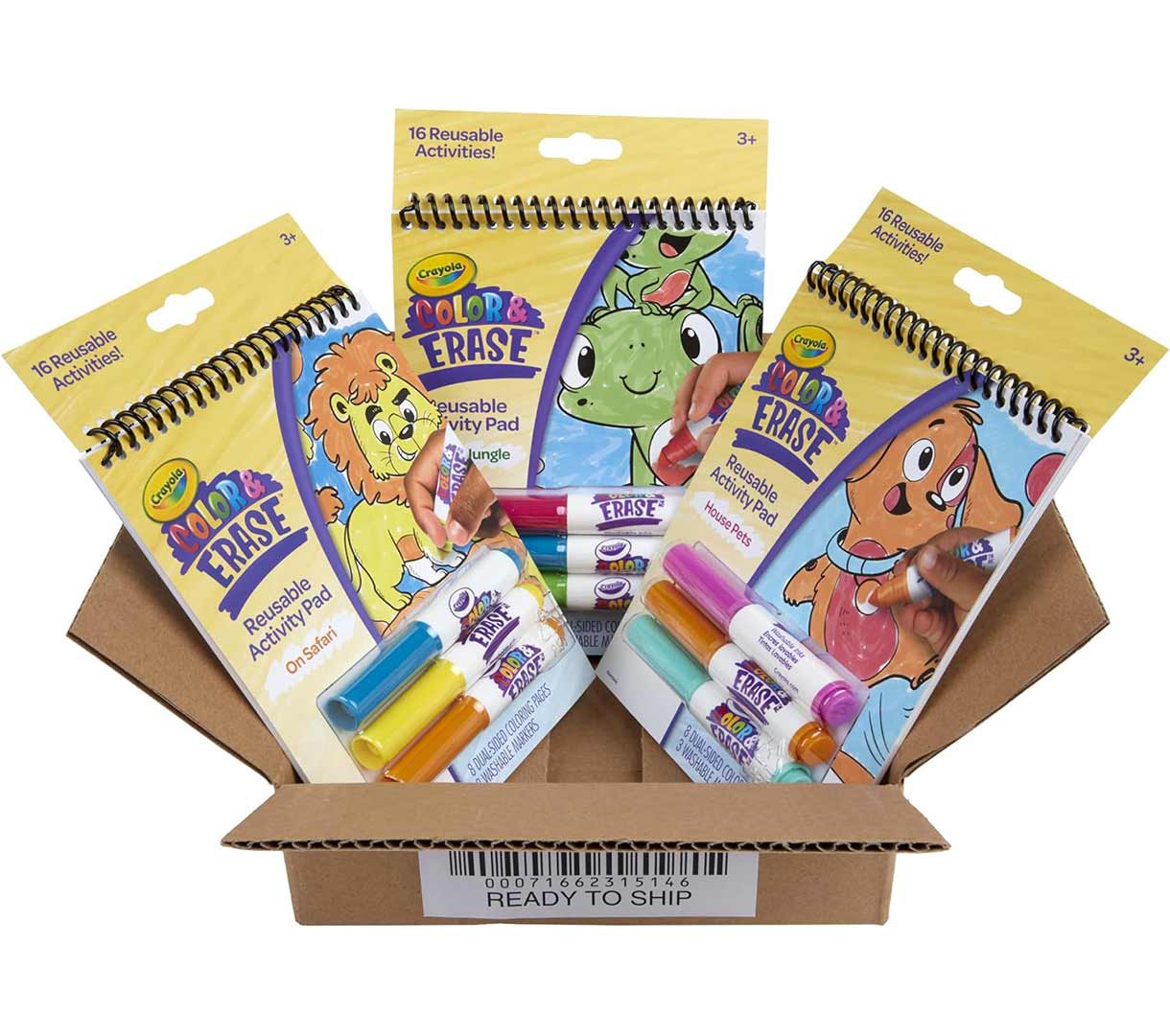 Color and Erast reusable activity pads  3 pack. Contents in shipping box.