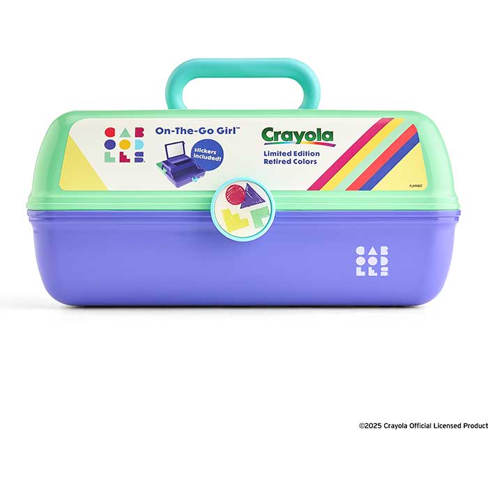 Crayola x Caboodles Limited Edition On-The-Go Girl  magic mint front view.