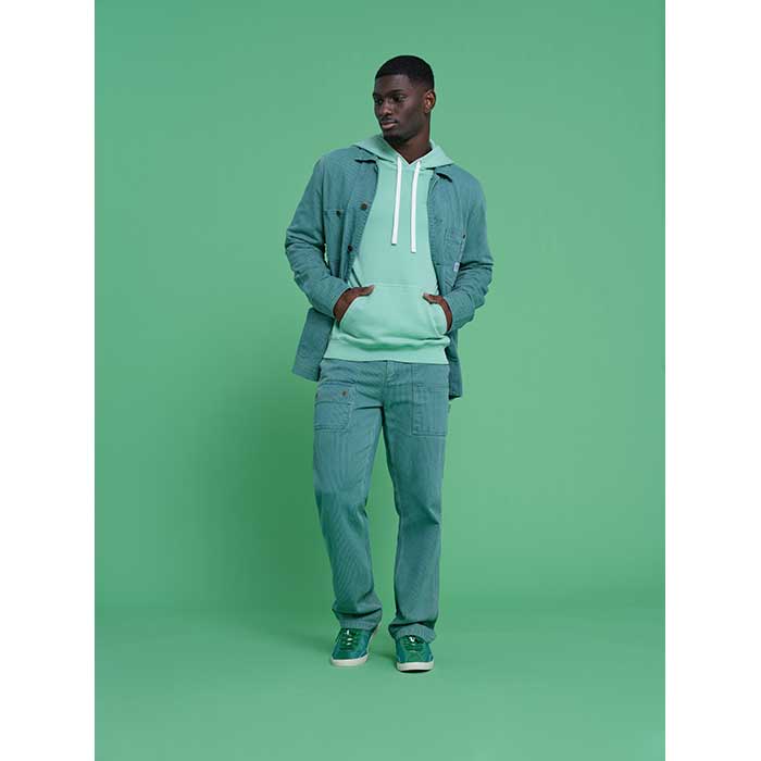 Crayola x Lee carpenter's pant magic mint front view.