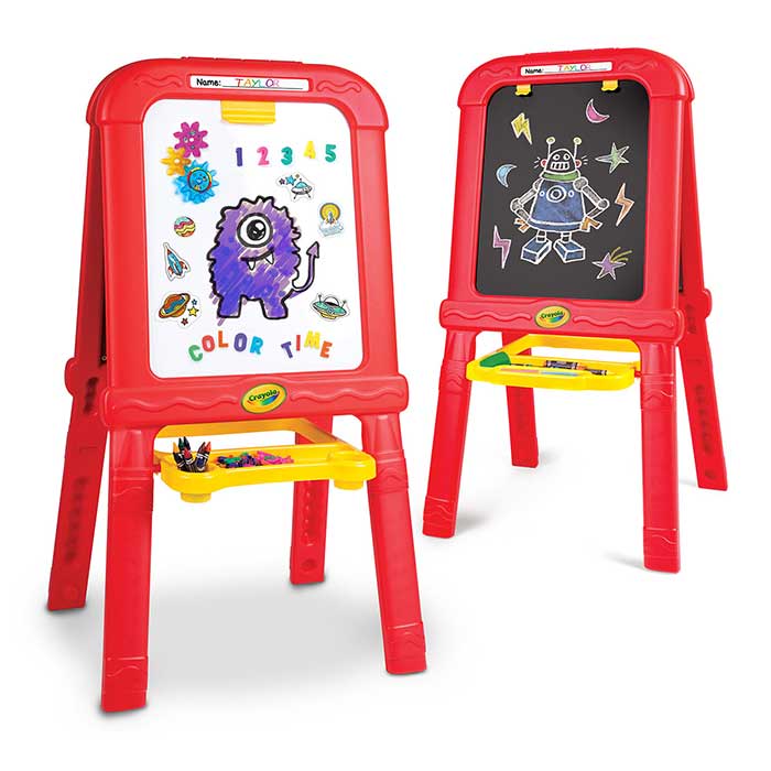 Creative Fun Double Easel. Two easels one on whiteboard side the other chalkboard.
