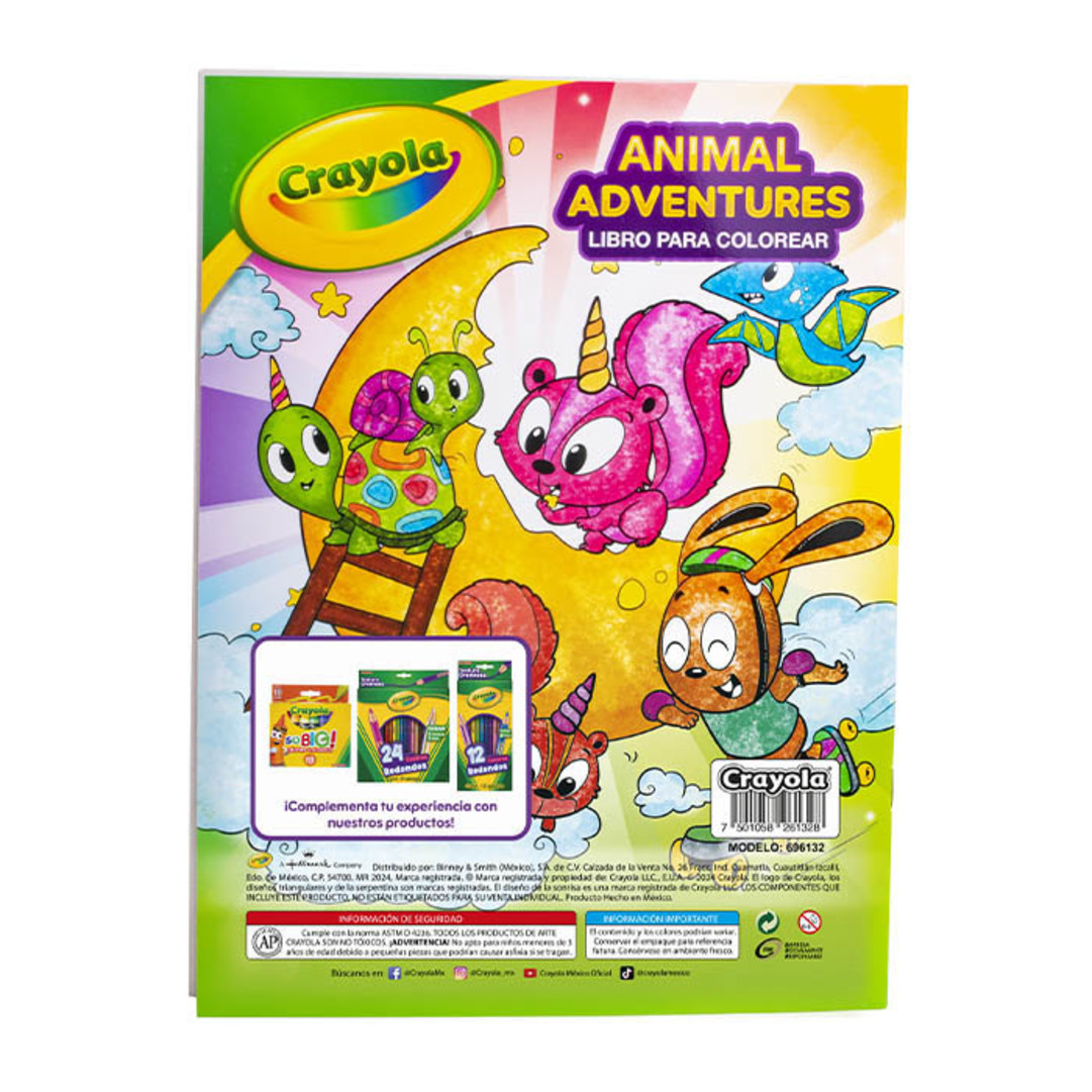 Libro para Colorear Animal Adventures 32 pg Back view