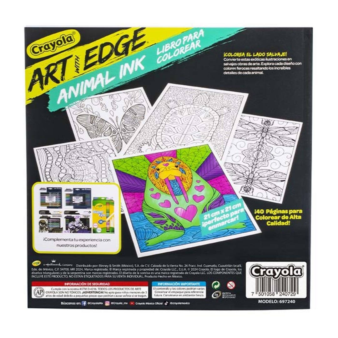 Libro para Colorear Art with Edge 40 pg Back view