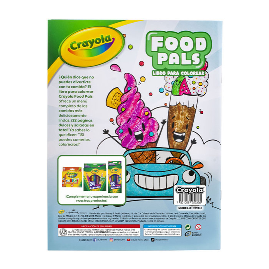 Libro para Colorear Food Pals 32 pg Back view