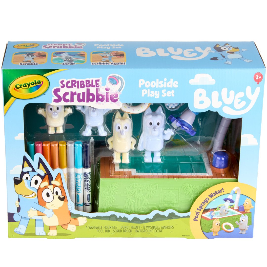 Scribble Scrubbie Bluey Pool Set Front view