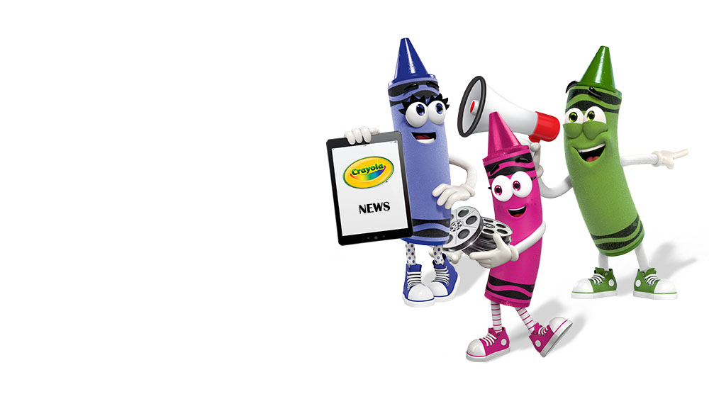 Crayons with the news.