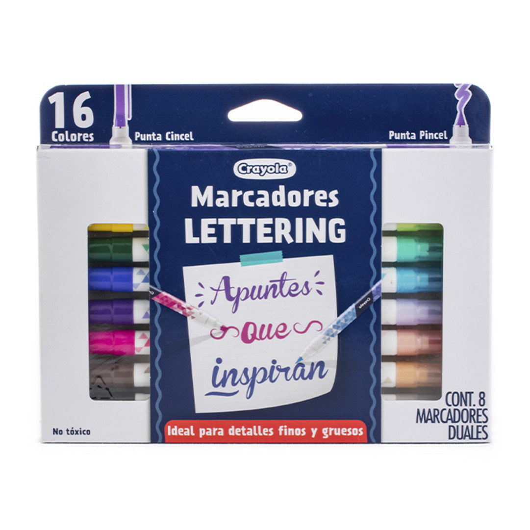 8 Plumones Lettering Front view