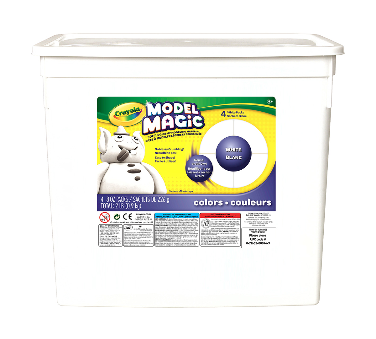 Model Magic 2 lb. Resealable Bucket - White Front View